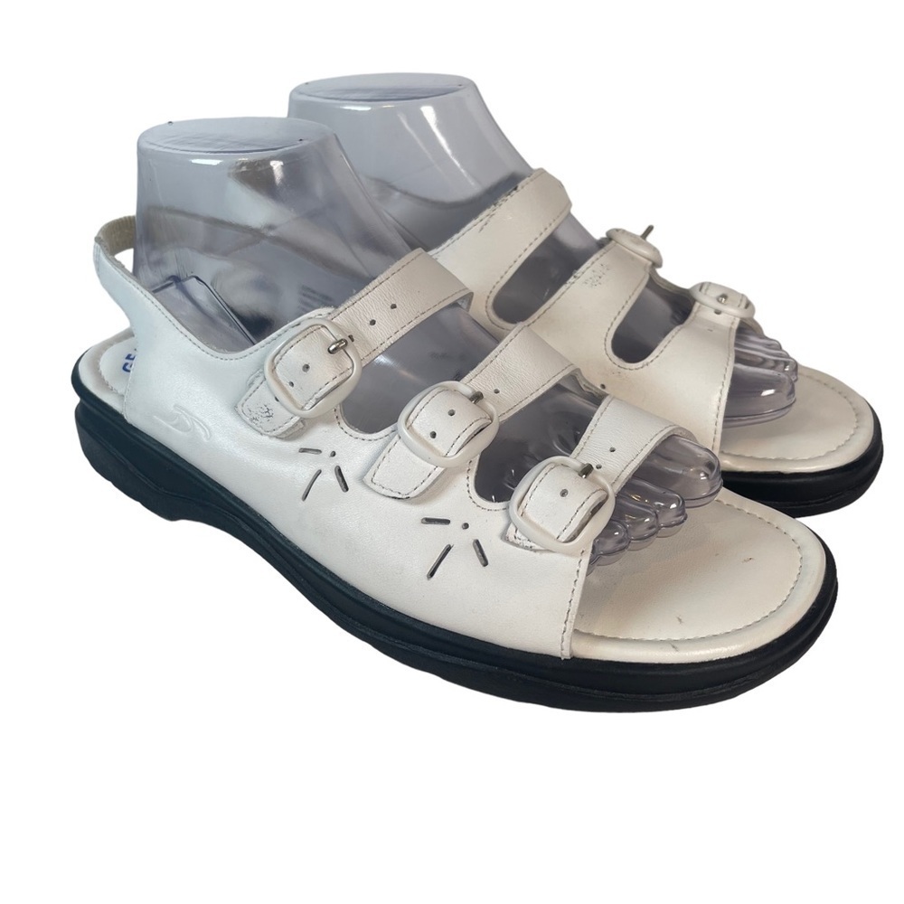 Dr Scholls Maple White Triple Strap Comfort Walking Sandals Womens 10 Travel